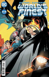 Batman Superman Worlds Finest #1 Cover J  Dan Mora Jerry Seinfeld In The Bat-Mobile Getting Coffee Card Stock Variant